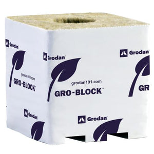 Grodan Pro Improved 4 Block, 3" x " x 2.5" with hole 8 squares