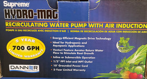 Surpreme Hydro-Mag Recirculating Water Pump with Air Induction 700 GPH