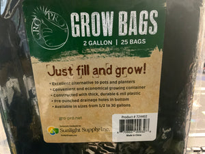 2 Gallon grow bags